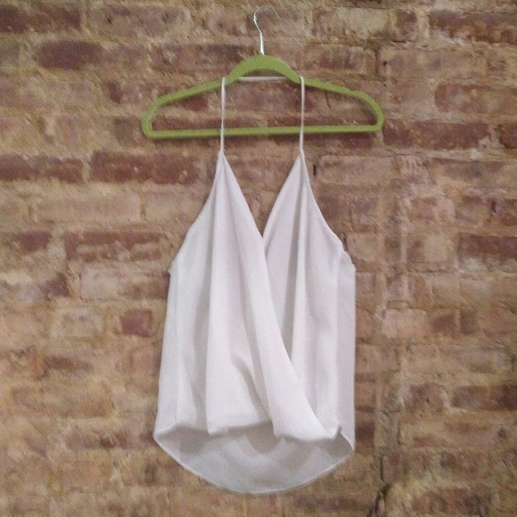 Paper Crane Tops - Paper Crane Delicate White Flowy Halter Blouse Top